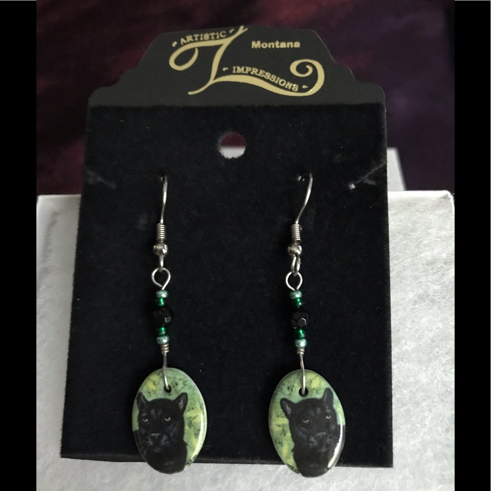 Hand painted porcelain Earrings new